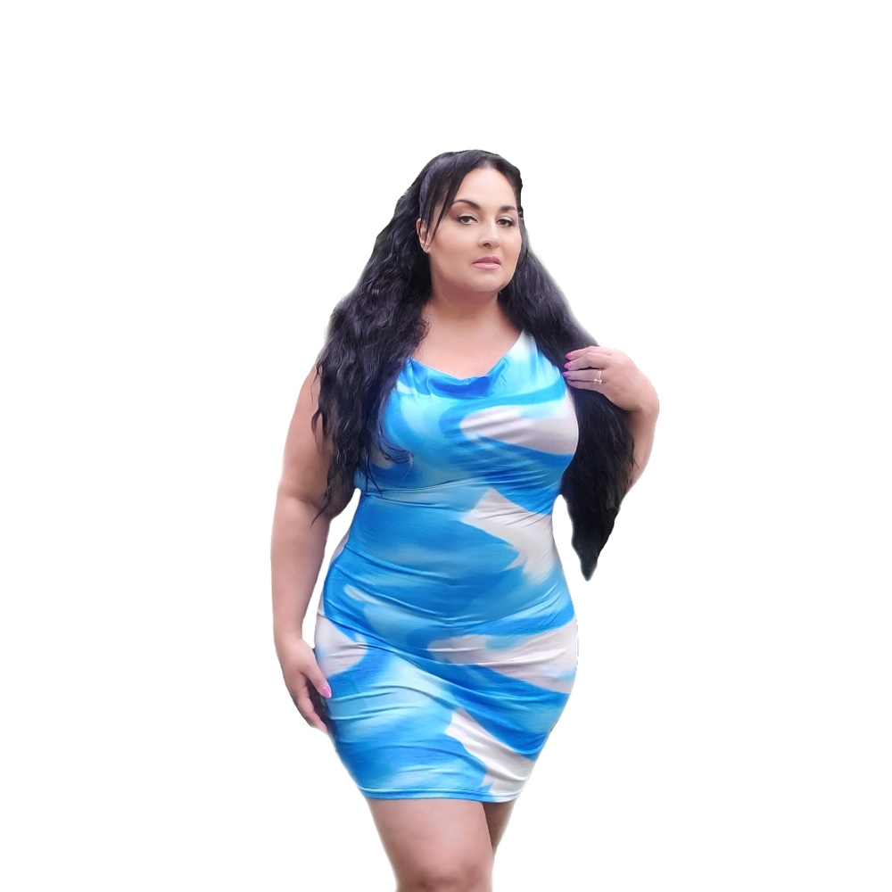 Nirvana Cowl Neck Mini Dress Plus Size
